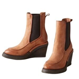A.S. 98 Tempy Boots in Brown cognac leather NWT Wedge Ankle Boot Sz‎ 38 Sundance